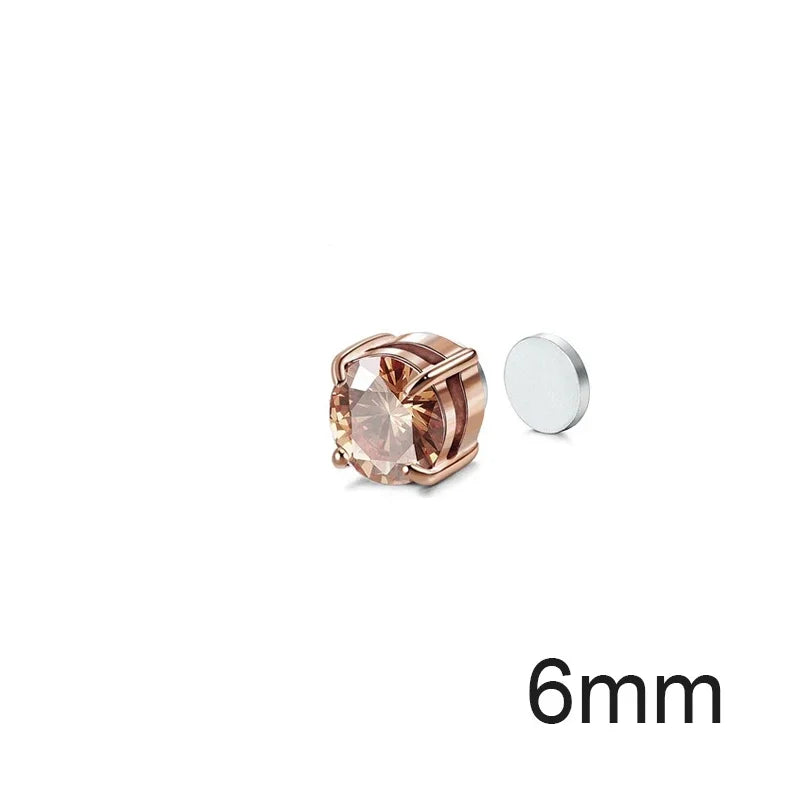 Shining Zircon Magnetic Ear Studs – Elegant Men's Accessory | Accessorio Uomo Elegante