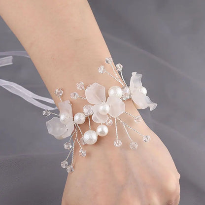 Silk Rose Bridal Wrist Corsage – Elegant Men's Accessory | Accessorio Uomo Elegante