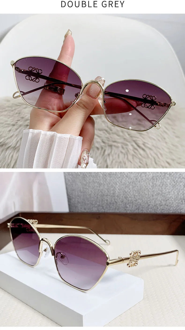 Metal Cat-Eye Sunglasses – Trendy Street Style – Elegant Men's Accessory | Accessorio Uomo Elegante