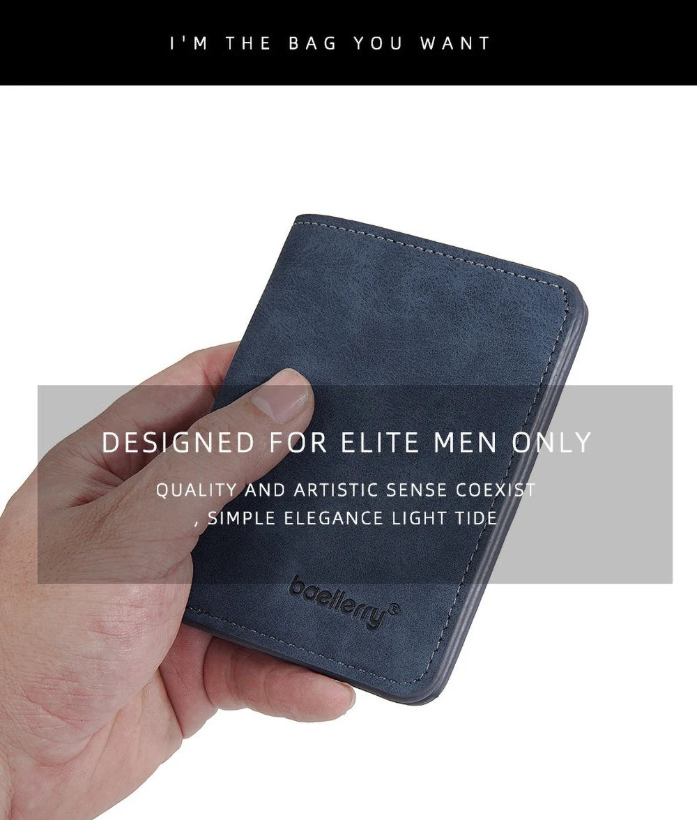 DRAVEN — Baellerry PU Leather Wallet Men Minimalist Money Clip