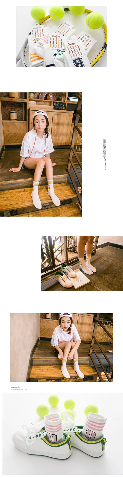 Letter Print Long Socks – Y2K Harajuku Punk Style