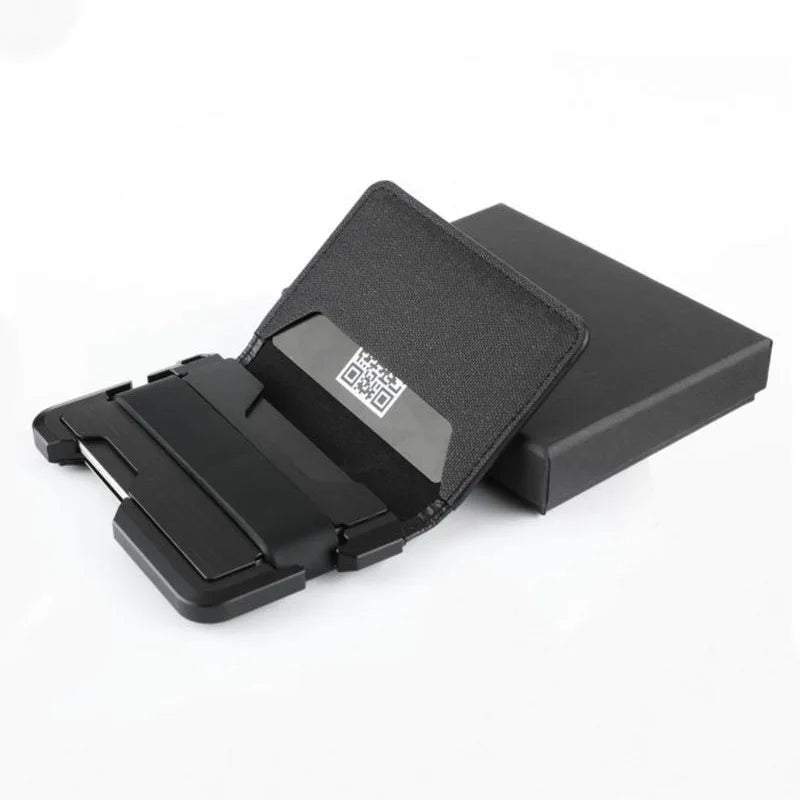 Aluminum Slim Wallet Men RFID Bifold Money Clip – Elegant Men's Accessory | Accessorio Uomo Elegante