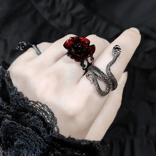 DRAVEN — Punk Gothic Red Rose Ring — Rings collection | DRAVEN