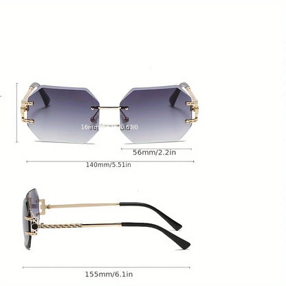 Rimless Geometric Sunglasses – Clear Lens Street Luxury – Elegant Men's Accessory | Accessorio Uomo Elegante