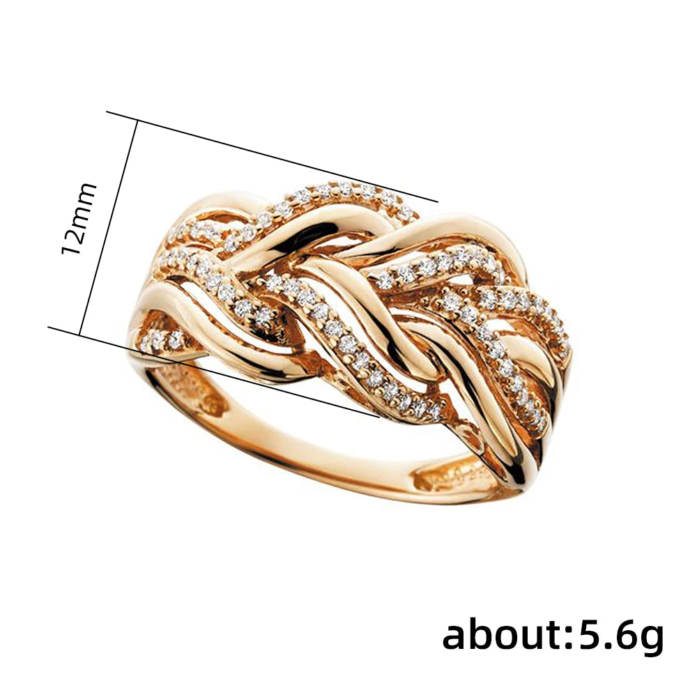 Gold Twist CZ Luxury Ring – Elegant Men's Accessory | Accessorio Uomo Elegante