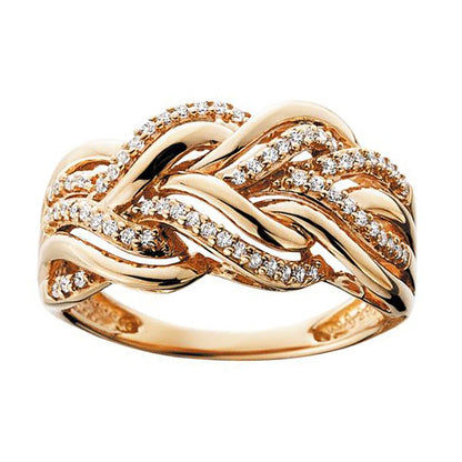 Gold Twist CZ Luxury Ring – Elegant Men's Accessory | Accessorio Uomo Elegante