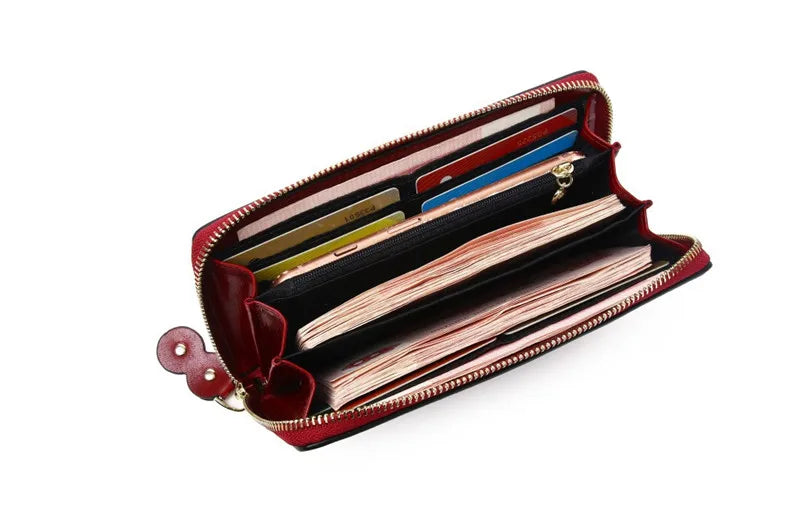 DRAVEN — Vintage Genuine Cowhide Wallet Women 2025 Floral Design