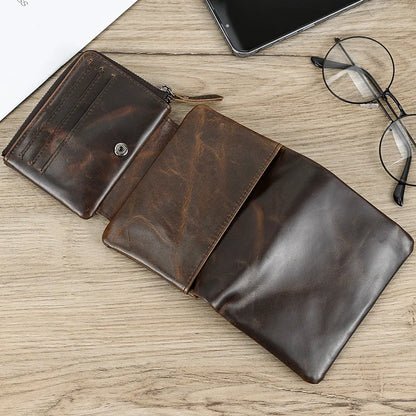 Genuine Leather Short Wallet Men Soft Card Holder – Elegant Men's Accessory | Accessorio Uomo Elegante