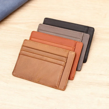 Genuine Leather Card Holder Slim Wallet Unisex Design – Elegant Men's Accessory | Accessorio Uomo Elegante