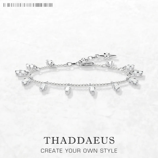 DRAVEN — 925 Sterling Silver Baguette Stone Bracelet — Bracelets | DRAVEN