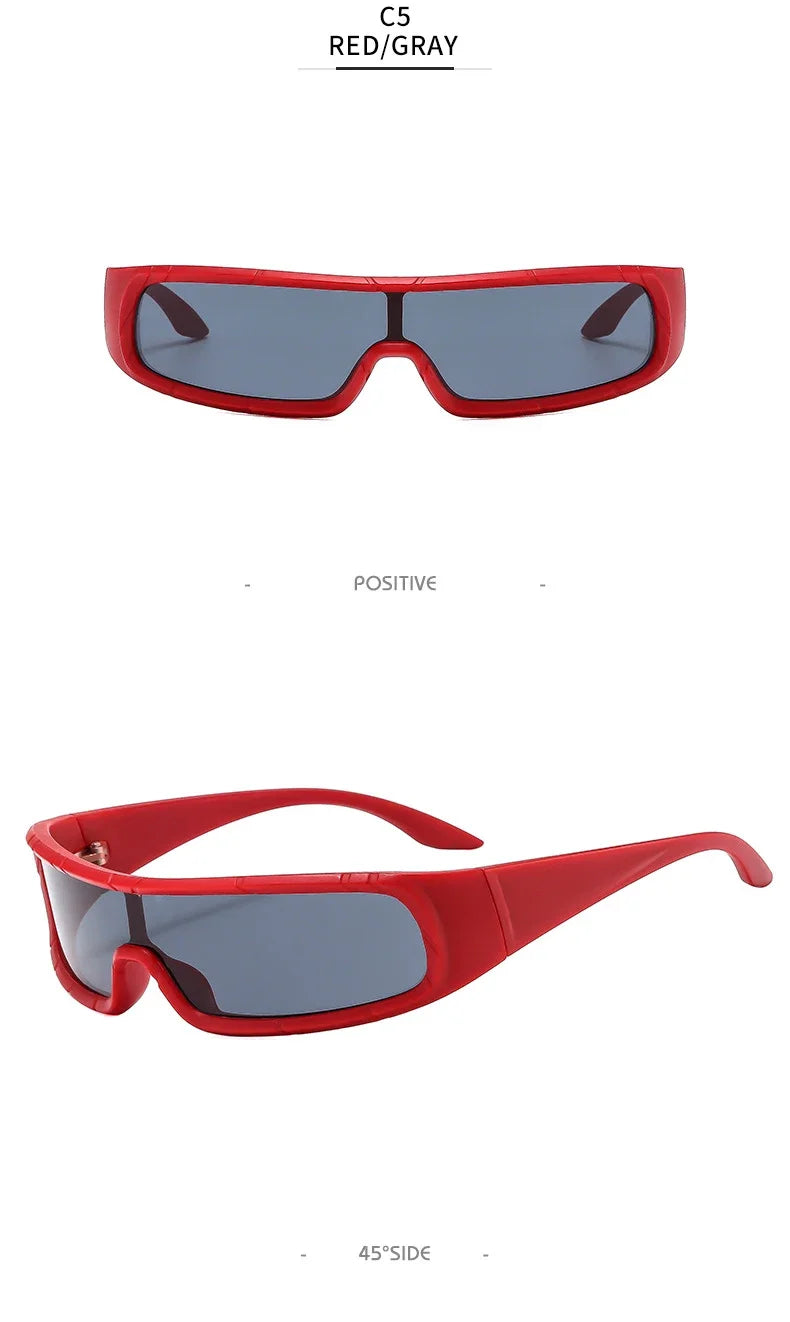 DRAVEN — Monoblock Wrap Sunglasses – Futuristic Punk Style