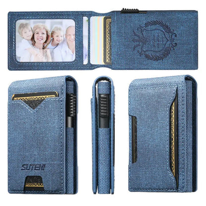 Automatic Card Ejector Wallet Men Faux Leather Slim Case – Elegant Men's Accessory | Accessorio Uomo Elegante