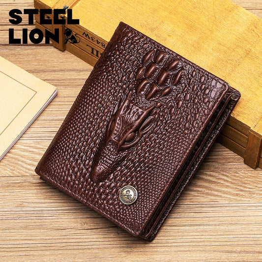 DRAVEN — Genuine Leather Crocodile Wallet Men Retro Large Capacity — Hats & Caps | DRAVEN
