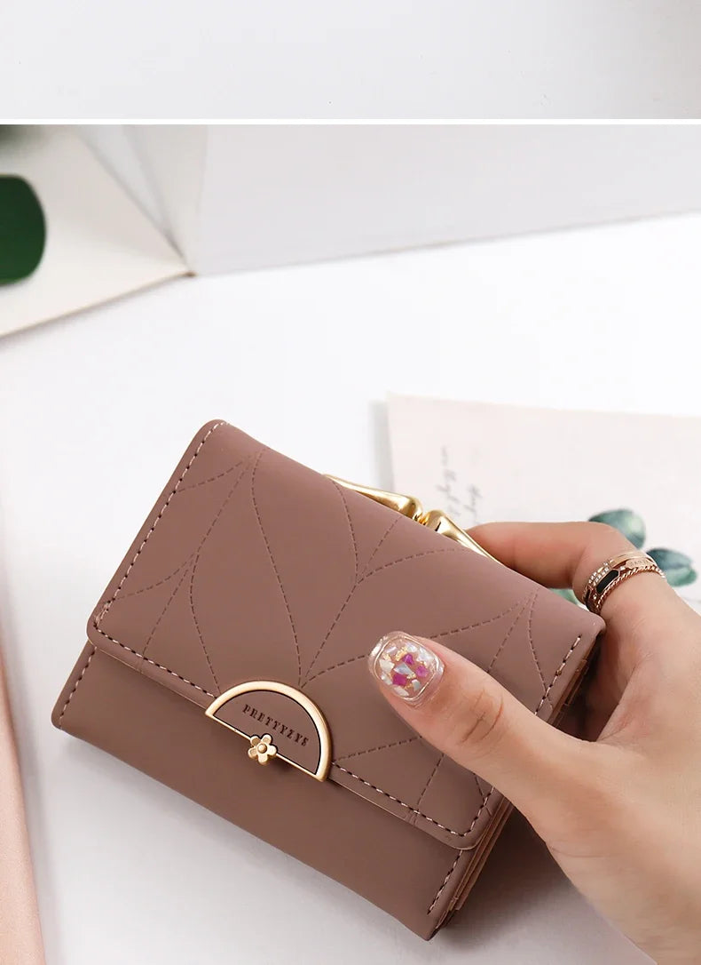 DRAVEN — PU Leather Trifold Wallet Women Summer 2025 Design