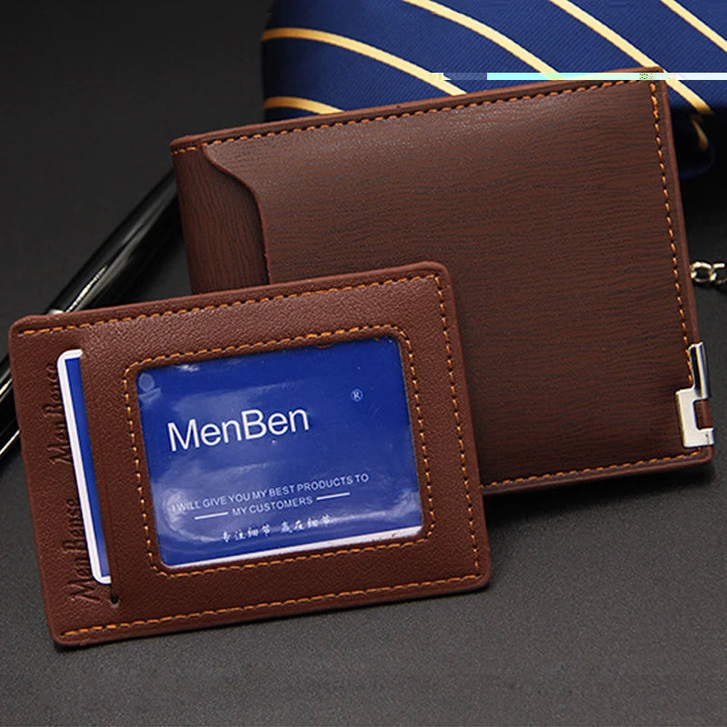 DRAVEN — Luxury PU Leather Wallet Men Slim Short Design