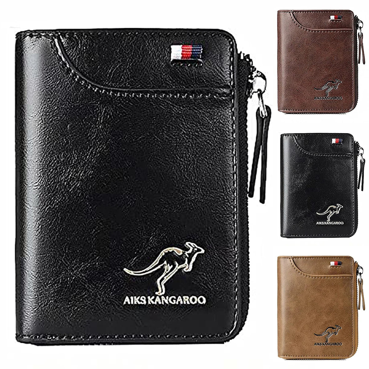 DRAVEN — Leather Business Wallet Men RFID Zipper Card Holder