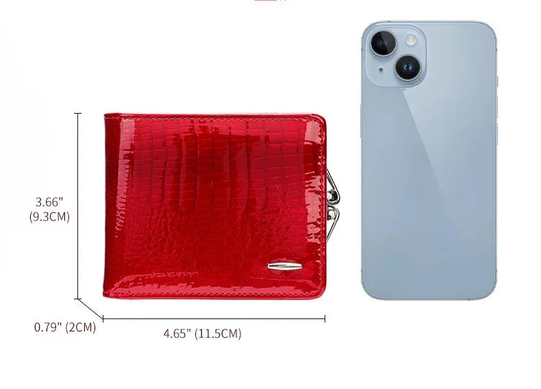 DRAVEN — Luxury Genuine Leather Wallet Women Short Clip Purse