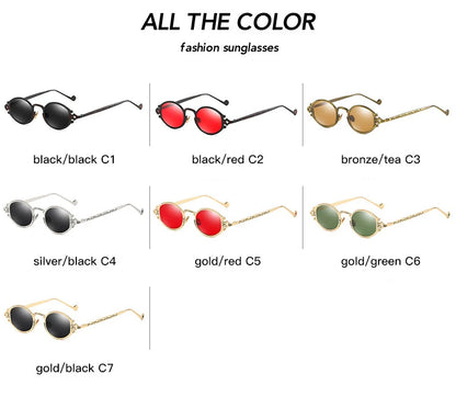 Gold Metal Sunglasses – Oval Gothic Vintage Design – Elegant Men's Accessory | Accessorio Uomo Elegante