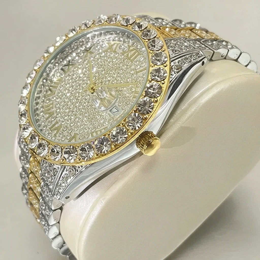 DRAVEN — Ice Rebellion — Full Stone-Set Men’s Steel Watch