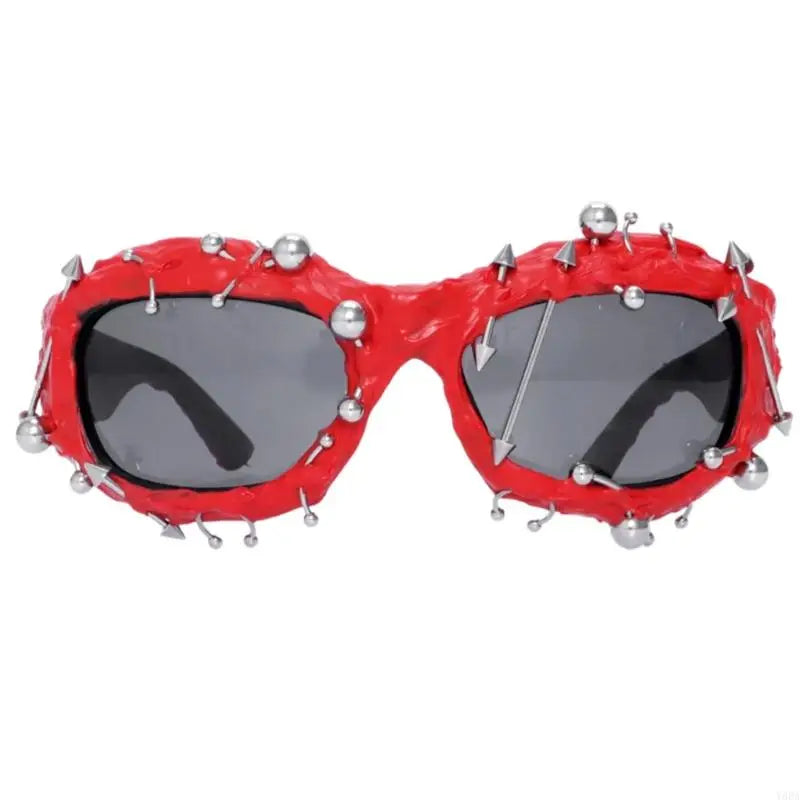 Rivet Frame Sunglasses – Punk Night Shades – Elegant Men's Accessory | Accessorio Uomo Elegante