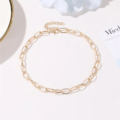 Simple Metal Link Chain Necklace – Short Fashion Choker for Women