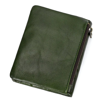 Genuine Leather Short Wallet Men Soft Card Holder