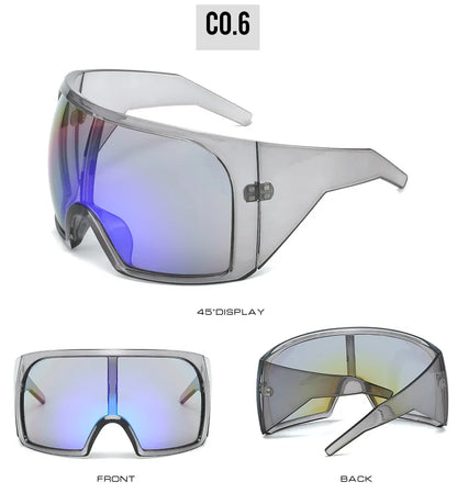 Futuristic Shield Sunglasses – Oversized Wrap Design – Elegant Men's Accessory | Accessorio Uomo Elegante