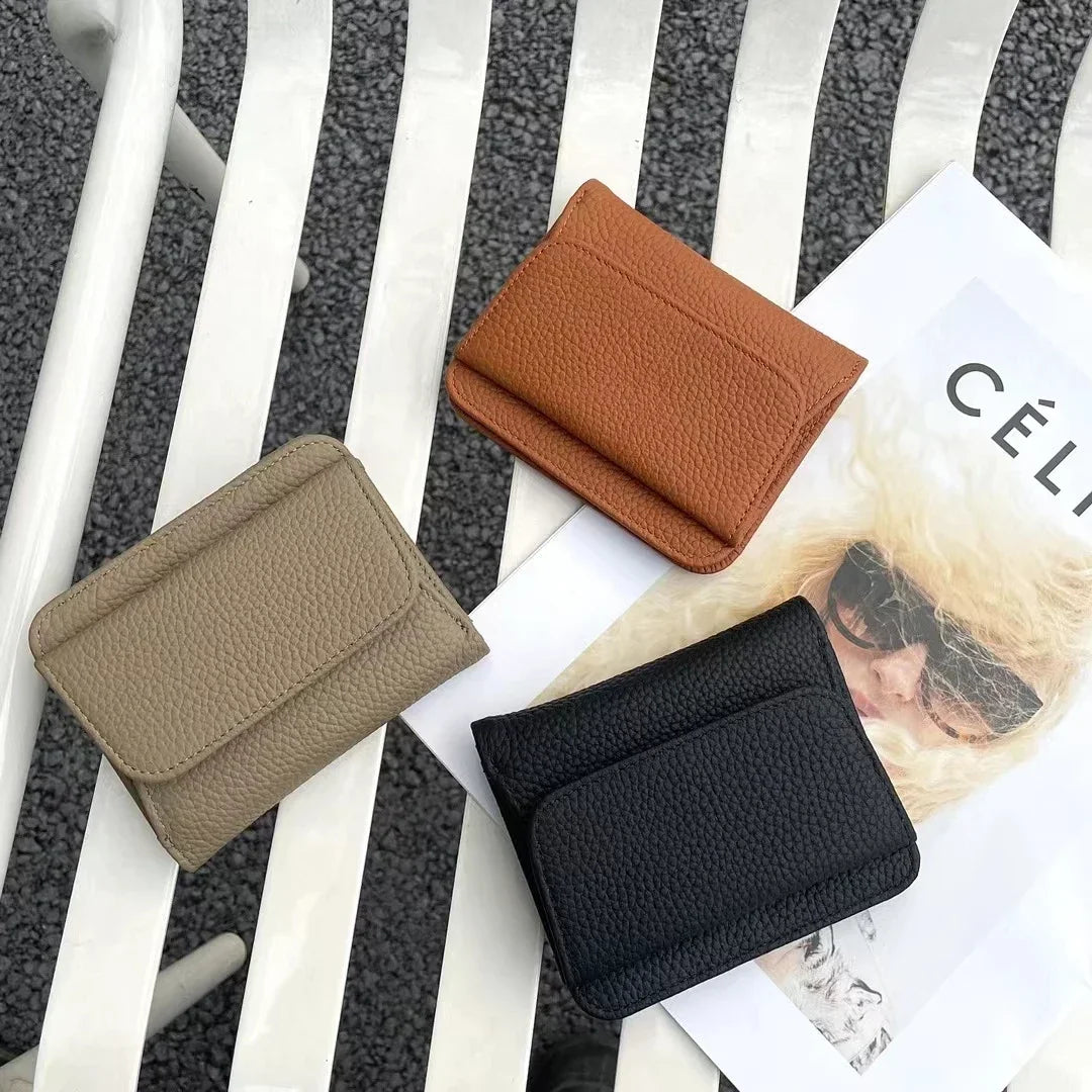 DRAVEN — Genuine Leather Wallet Women 2025 Folding Small Design