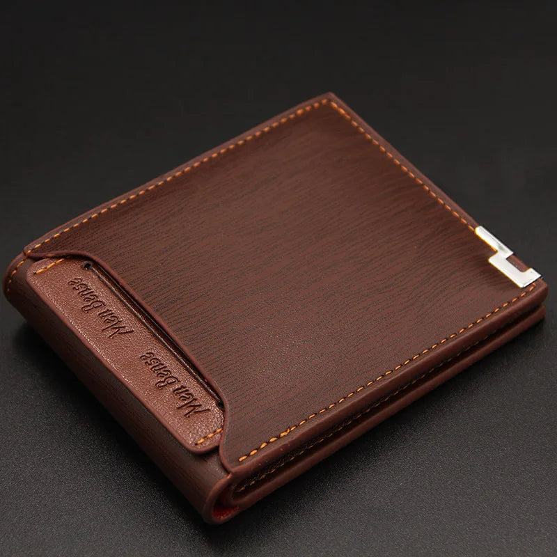 DRAVEN — Luxury PU Leather Wallet Men Slim Short Design
