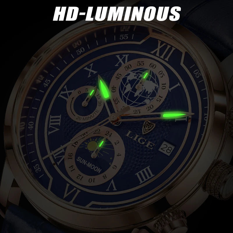 DRAVEN — Defining Elegance –  Men’s Business Quartz Watch with Luminous Waterproof Design