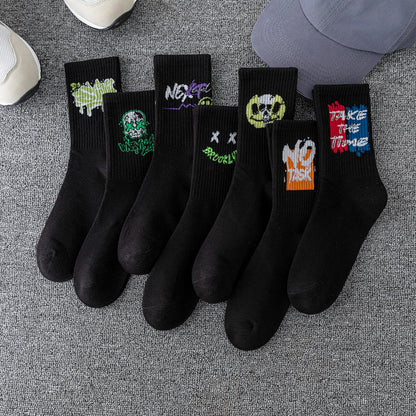 Men's Graffiti Streetwear Crew Socks – Unique Breathable Design