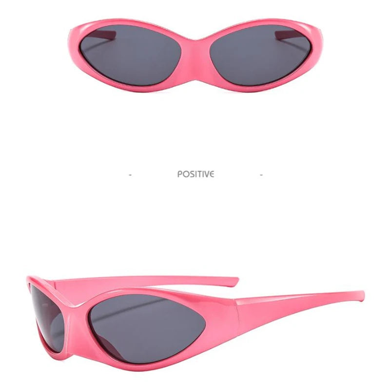 DRAVEN — Burgundy Cat Eye Sunglasses – Reflective Punk Luxury Shades