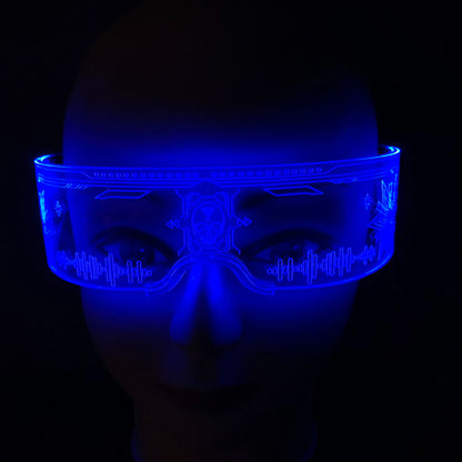 LED Luminous Sunglasses – Futuristic Glow Party Eyewear – Elegant Men's Accessory | Accessorio Uomo Elegante