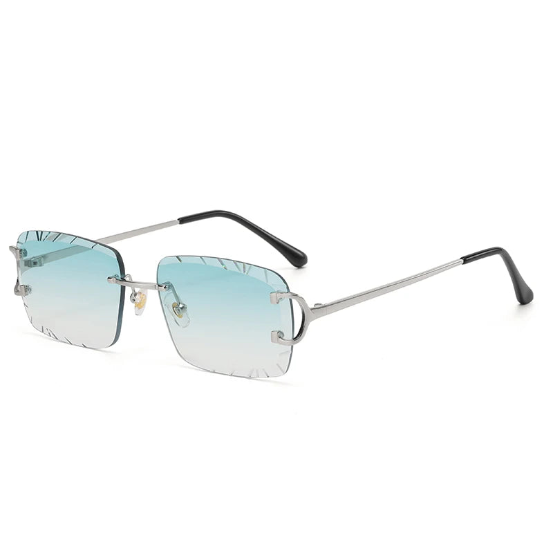 DRAVEN — Square Rimless Sunglasses – High-Grade Metal Design