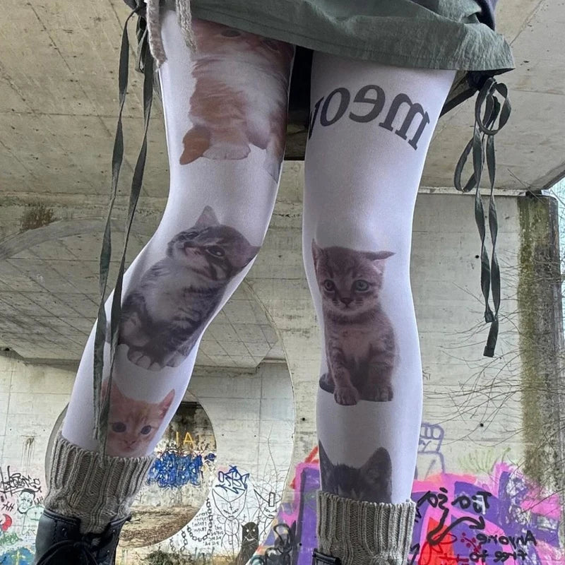 DRAVEN — Y2K Harajuku Long Socks – Punk Letter Print Street Style