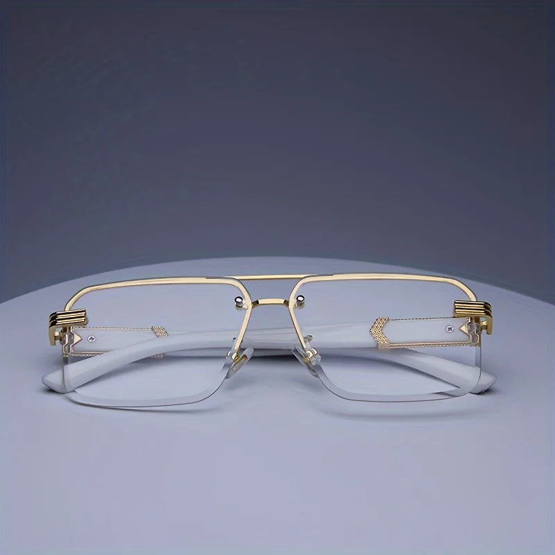 Rimless Square Sunglasses – Classic Minimal Design – Elegant Men's Accessory | Accessorio Uomo Elegante