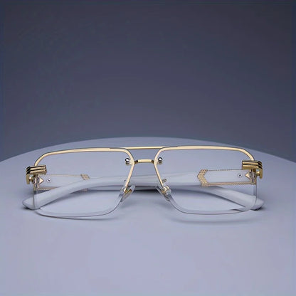 Rimless Square Sunglasses – Classic Minimal Design – Elegant Men's Accessory | Accessorio Uomo Elegante