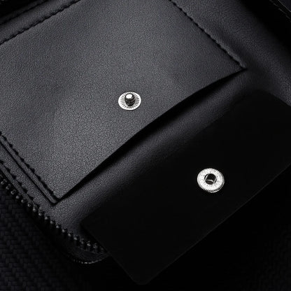 Luxury PU Leather Wallet Men Zipper Foldable Design – Elegant Men's Accessory | Accessorio Uomo Elegante