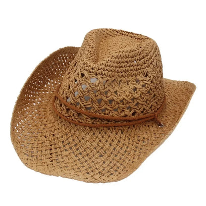 Vintage Straw Cowboy Hat – Unisex Western Summer Style