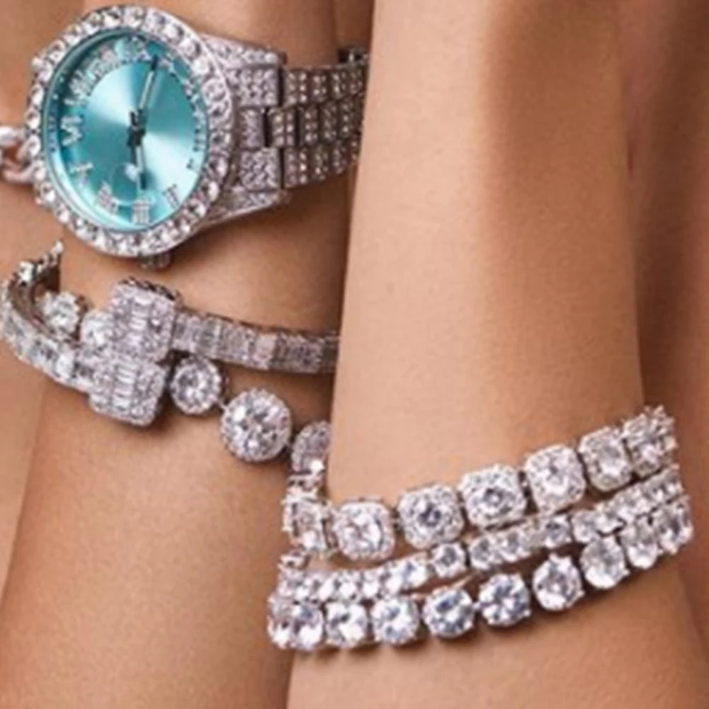 DRAVEN — Cluster Tennis Chain Choker – High-Polish Statement Necklace