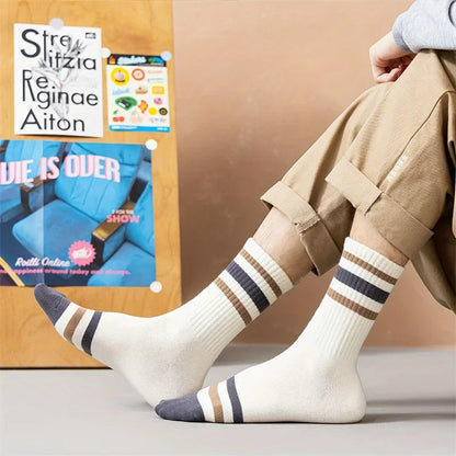 Colorful Striped Socks – 5 Pairs Unisex Casual Style – Elegant Men's Accessory | Accessorio Uomo Elegante