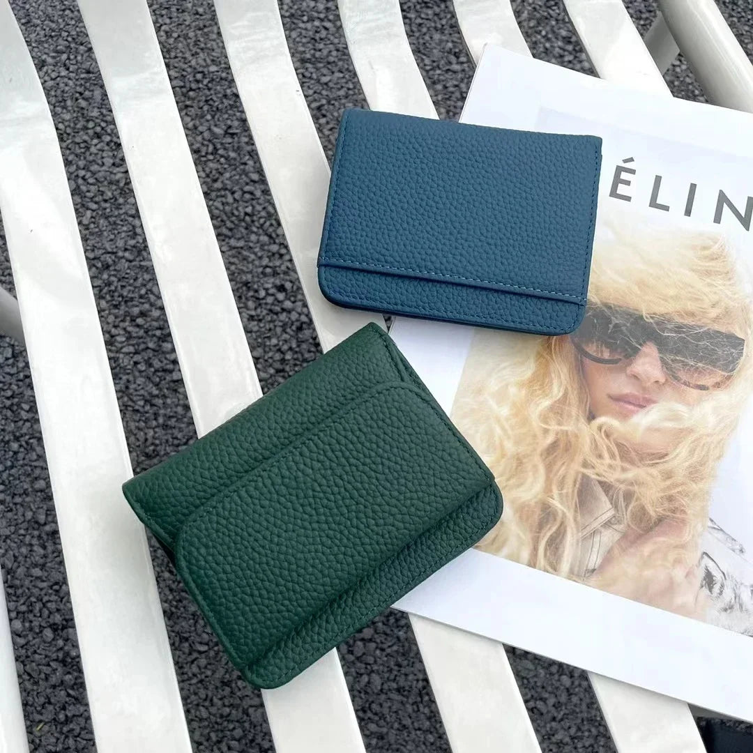 Genuine Leather Wallet Women 2025 Folding Small Design – Elegant Men's Accessory | Accessorio Uomo Elegante