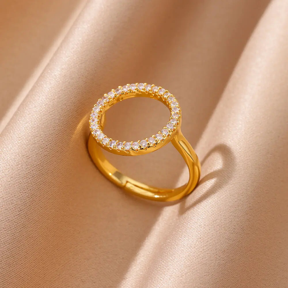 DRAVEN — Gold Geometric Zircon Crystal Ring