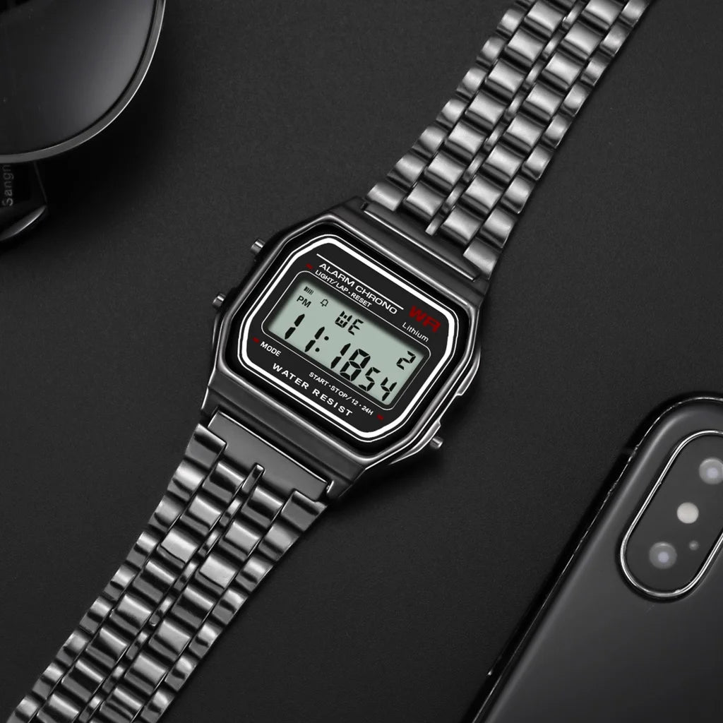 DRAVEN — Neo Pulse – 2025 Unisex Digital LED Watch in Gold Finish