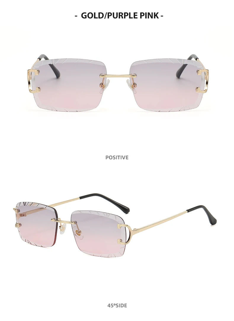 DRAVEN — Square Rimless Sunglasses – High-Grade Metal Design