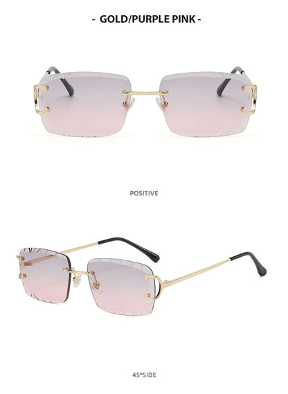 Square Rimless Sunglasses – High-Grade Metal Design – Elegant Men's Accessory | Accessorio Uomo Elegante