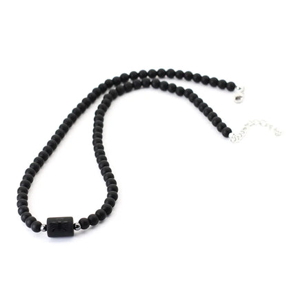 12 Constellations Black Onyx Necklace – Stainless Steel Zodiac Jewelry for Men – Elegant Men's Accessory | Accessorio Uomo Elegante