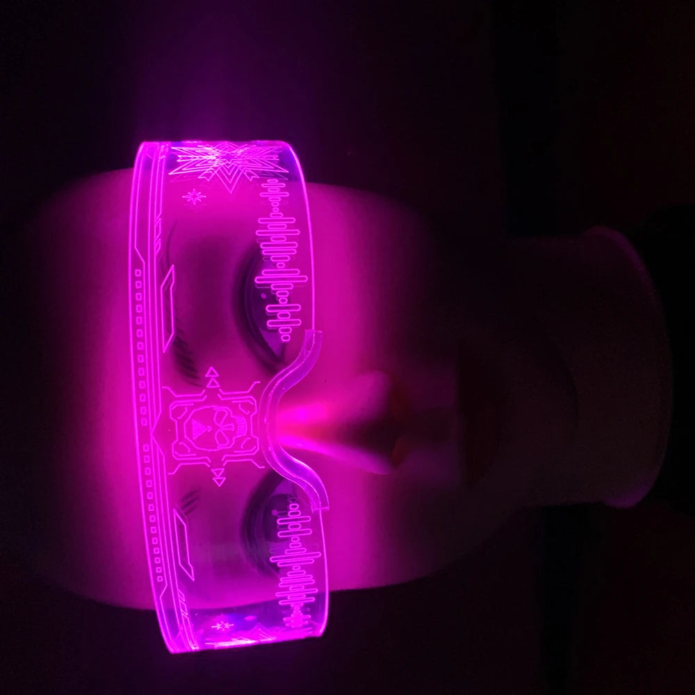 LED Luminous Sunglasses – Futuristic Glow Party Eyewear – Elegant Men's Accessory | Accessorio Uomo Elegante