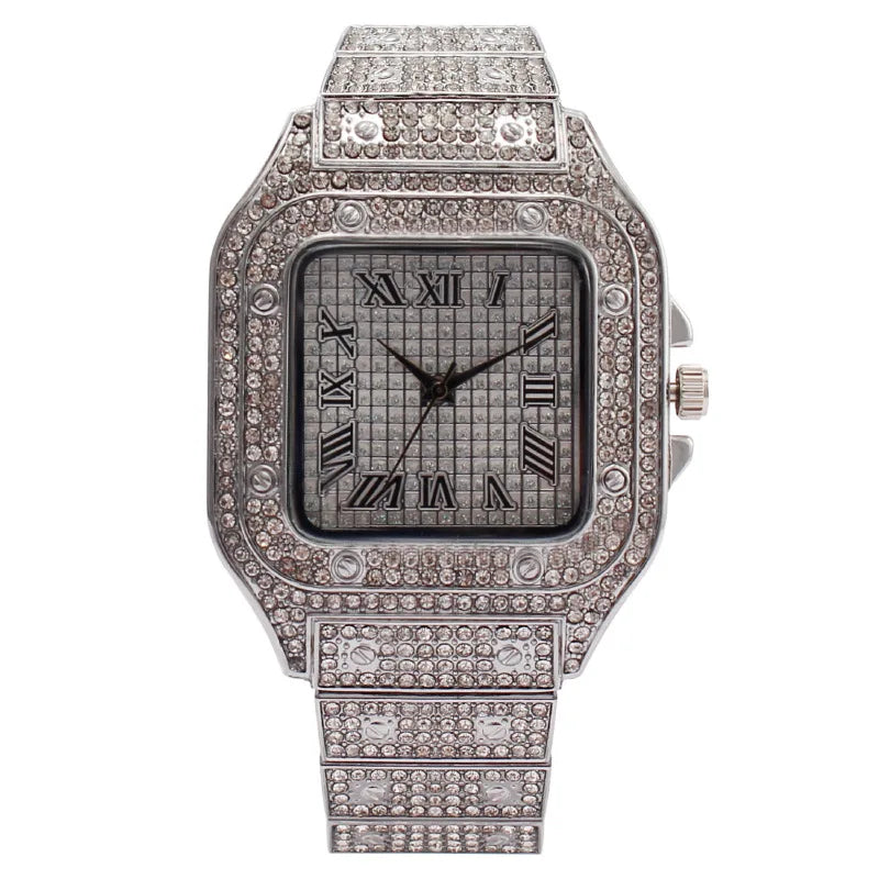Frozen Legacy – 2025 Unisex Crystal Diamond Watch – Elegant Men's Accessory | Accessorio Uomo Elegante