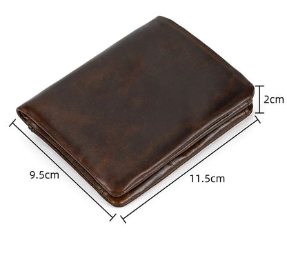 Genuine Leather Short Wallet Men Soft Card Holder